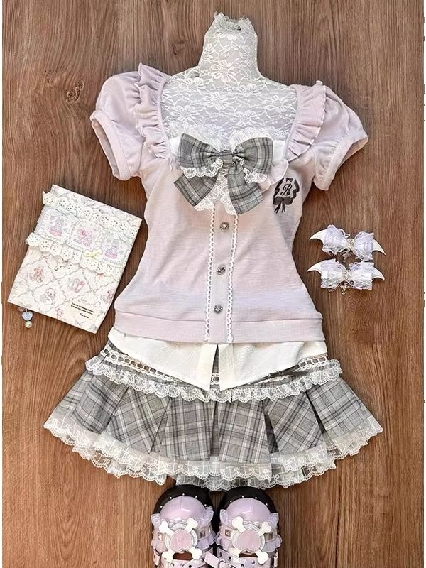 Pleated Skirt Women - Conjunto de duas peças feminino: top