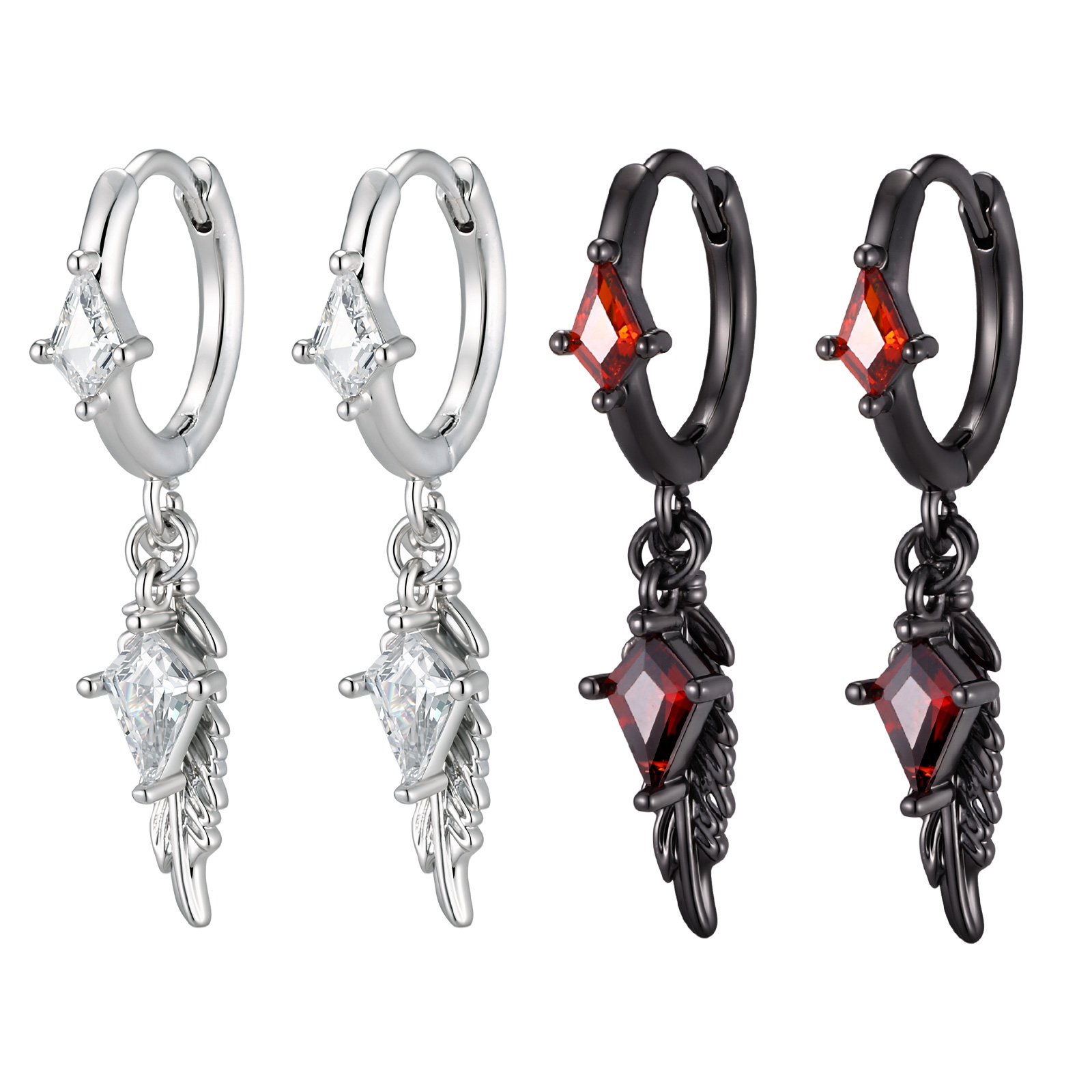 Women'S Fashion Edgy - Brincos de Argola Huggie com Pingente