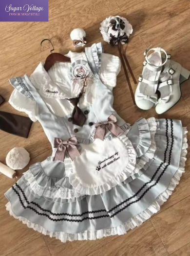 Corset Top Boned - Conjunto Feminino 3 Peças Harajuku Sweet