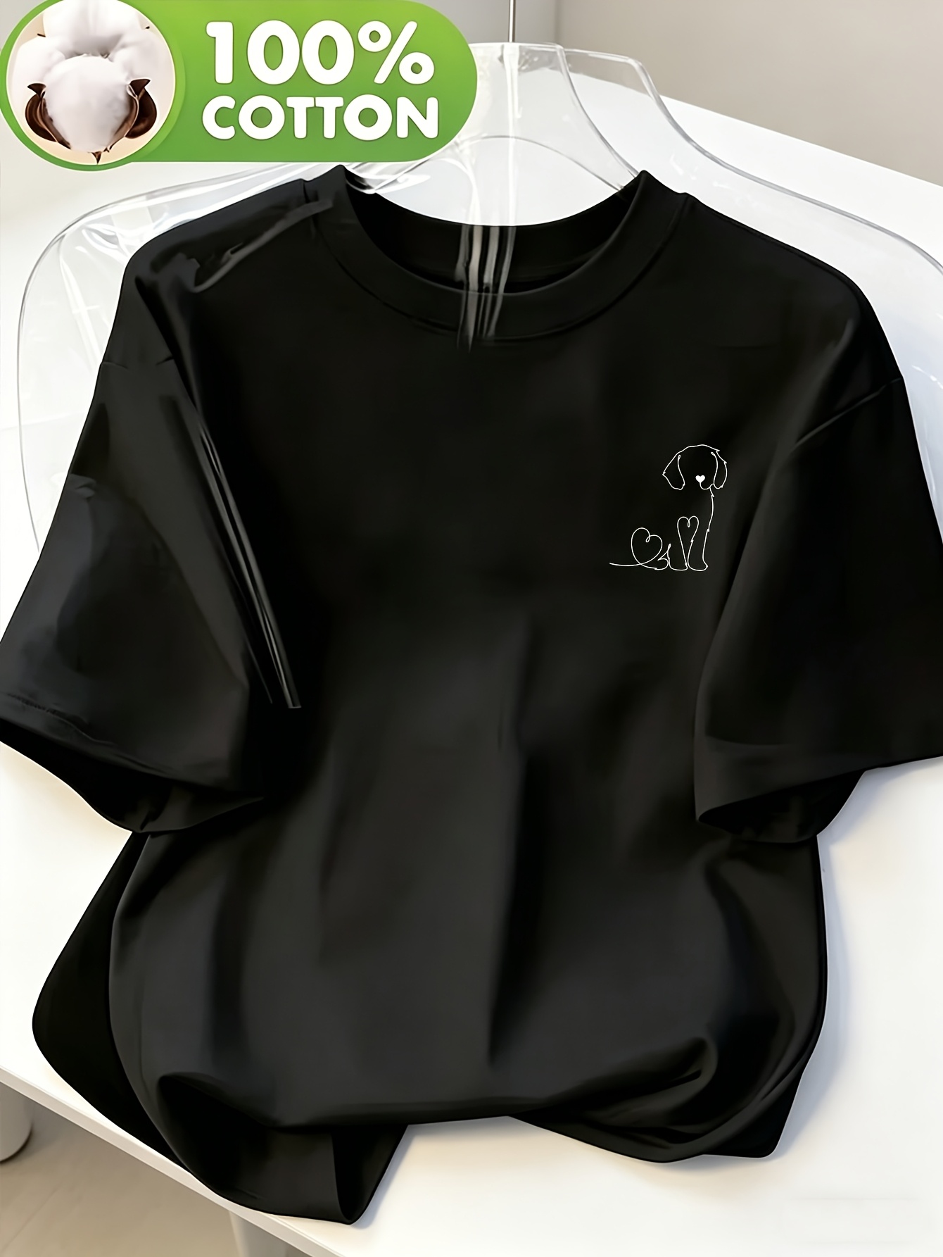 Women Fashion Logo Design - Camiseta Feminina com Logo de Cão