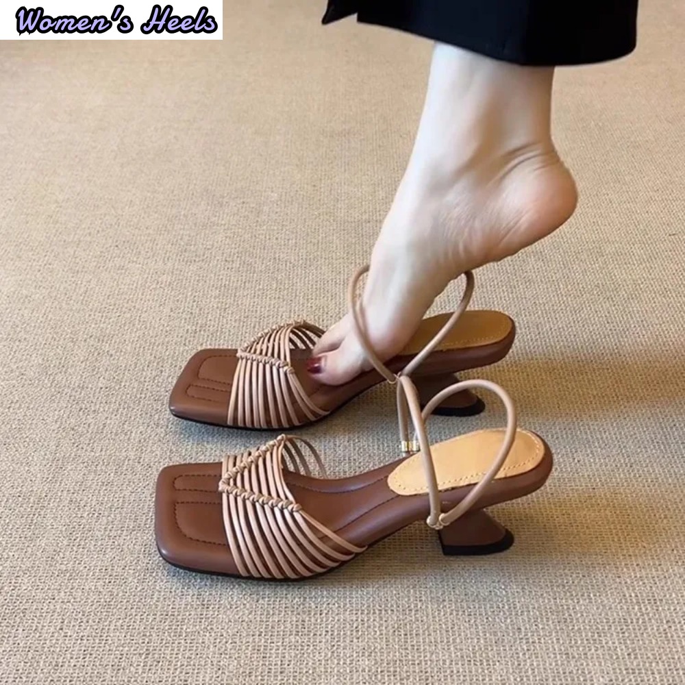 Women Fashion Korean - Sandálias Romanas de Salto Alto com