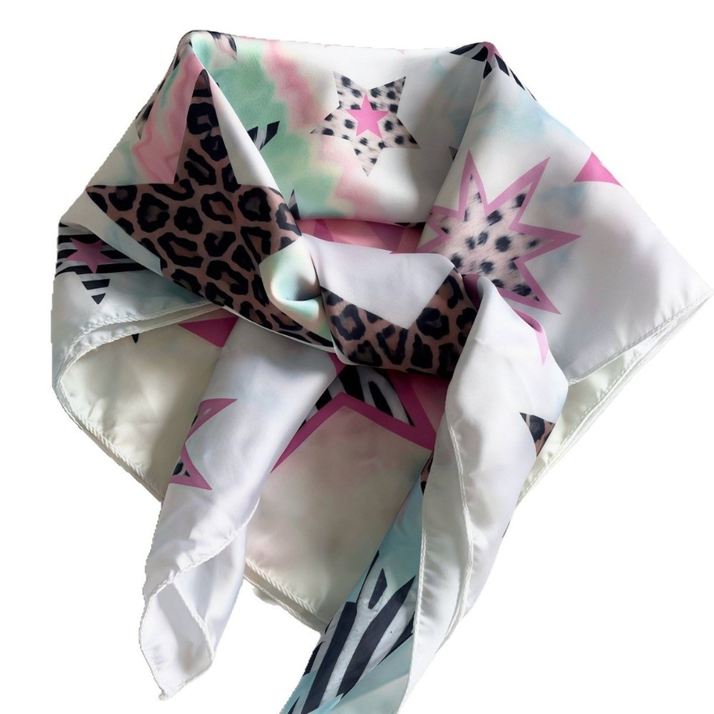 Women'S Fashion Edgy - Lenço Quadrado Vintage com Estampa de