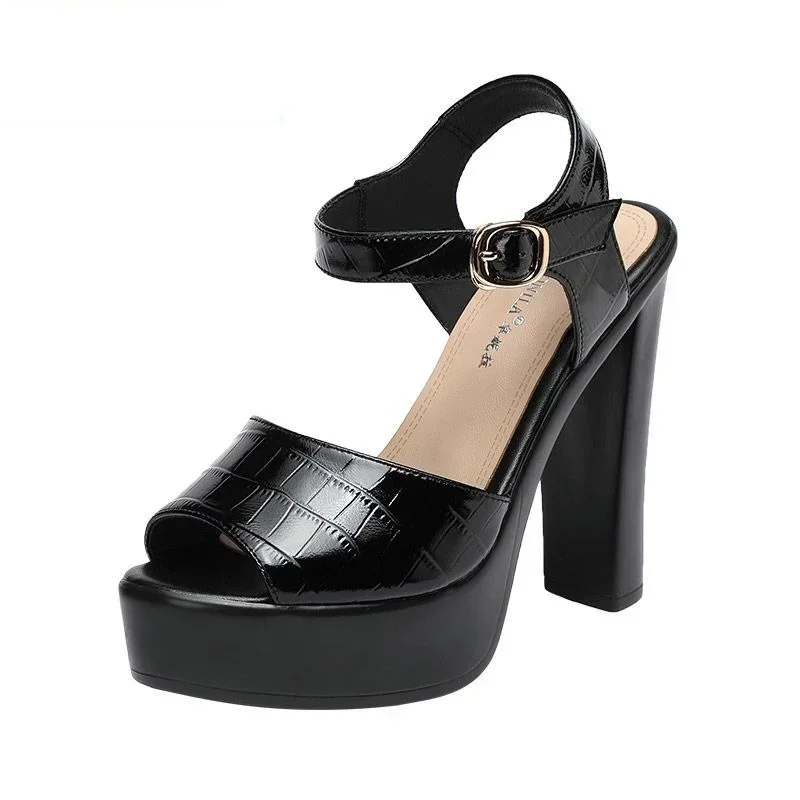 Women Fashion Korean - 10cm 13cm moda sandálias de couro