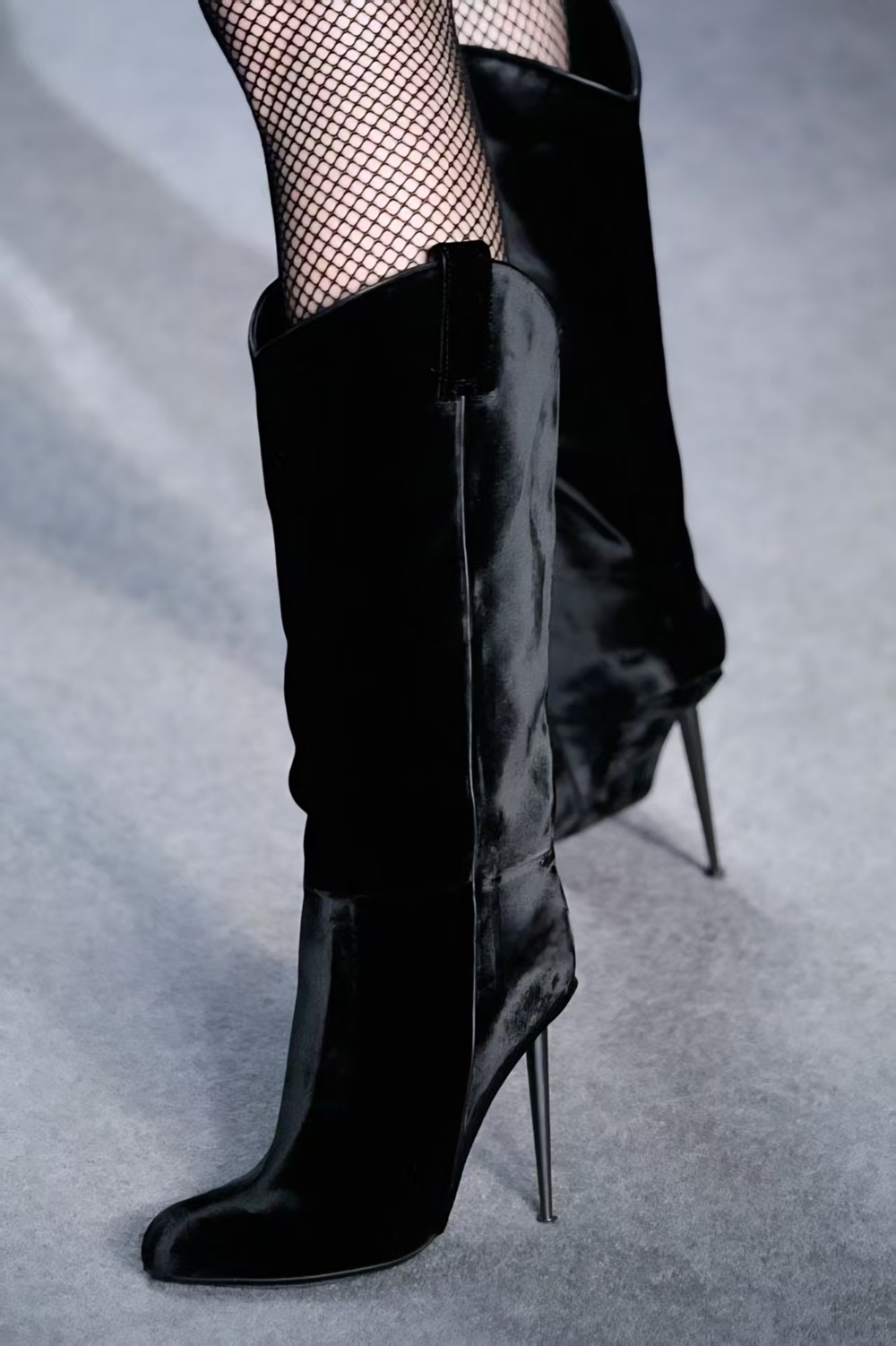 Women'S Fashion Edgy - Botas Femininas de Veludo Preto até