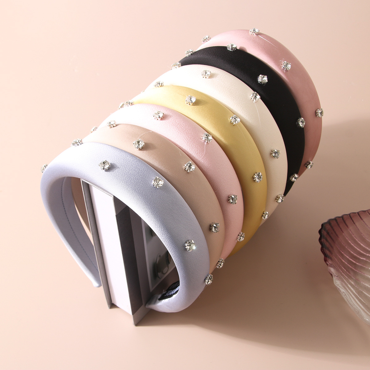 Women Fashion Japan - Luxo strass esponja bandana para mulheres