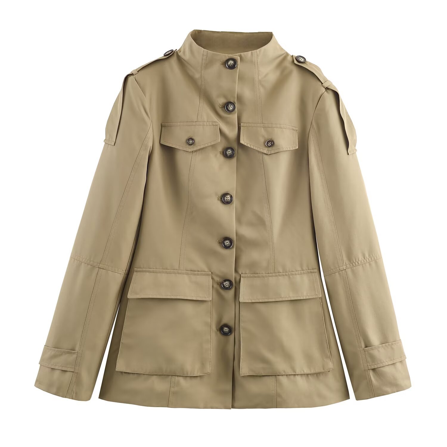 Women'S Fashion Edgy - Jaqueta GG com Gola Alta e