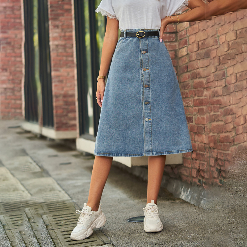 Saia Midi Versátil de Jeans La - A-Line Skirt Midi avaliação e preço