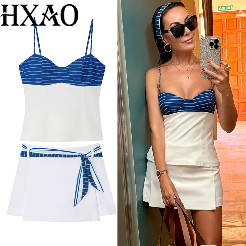 Hxao arco listra saia feminina - Corset Top Boned avaliação e preço