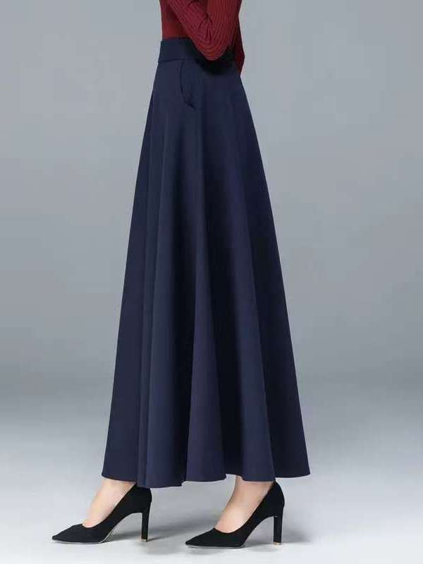 Saia Midi Elegante Preta em A  - A-Line Skirt Midi avaliação e preço