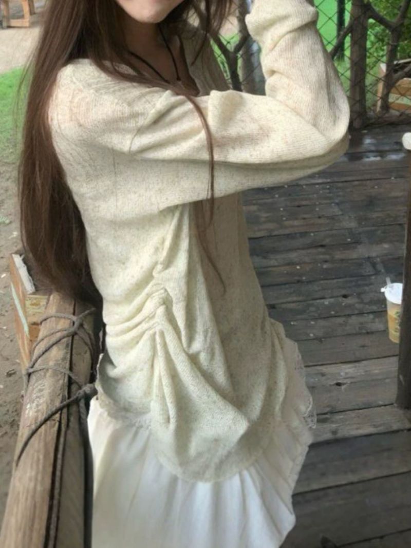Blusa de manga comprida com de - Women Fashion Korean avaliação e preço