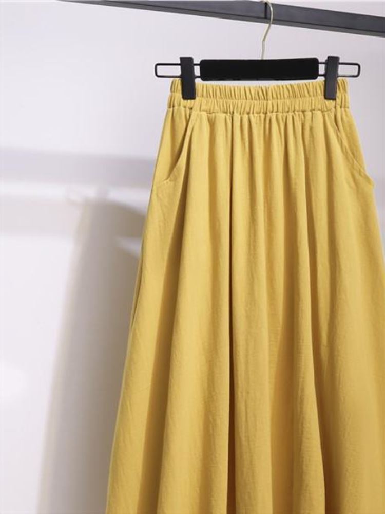 Nova Saia Midi de Algodão e Li - A-Line Skirt Midi avaliação e preço