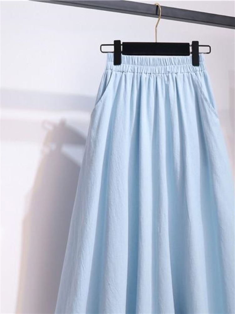 Nova Saia Midi de Algodão e Li - A-Line Skirt Midi avaliação e preço