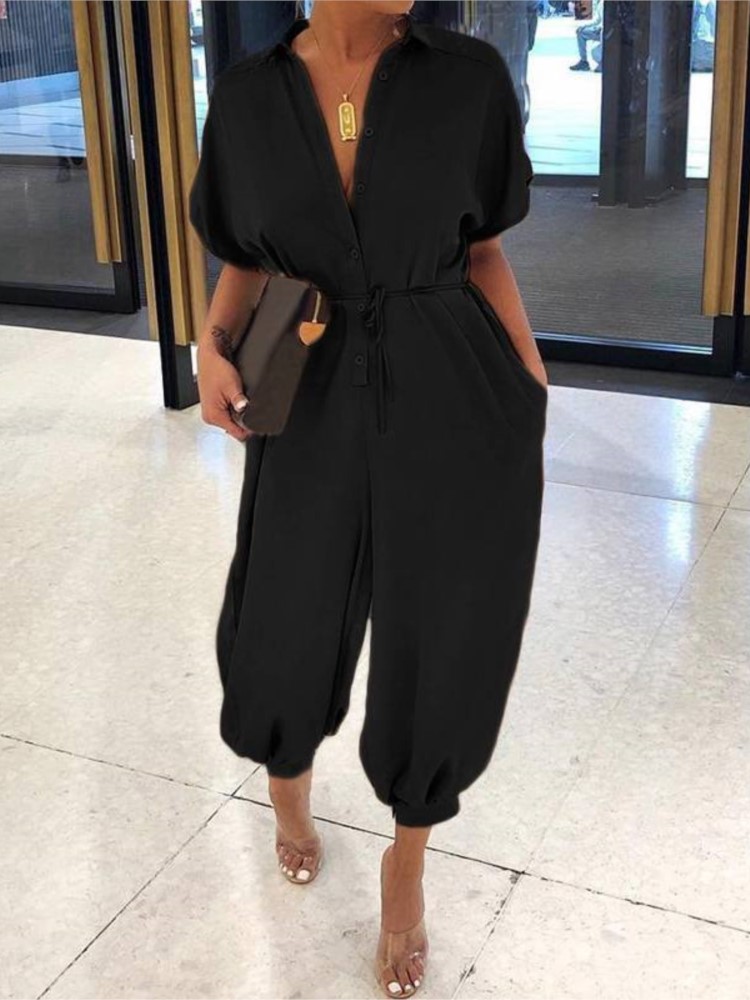 Moda verão com decote em v bot - Women'S Fashion Overalls avaliação e preço