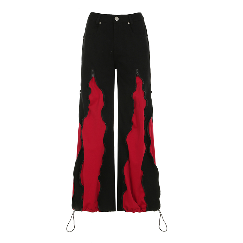 Zíper escuro retalhos contrast - Mom Jeans Women avaliação e preço