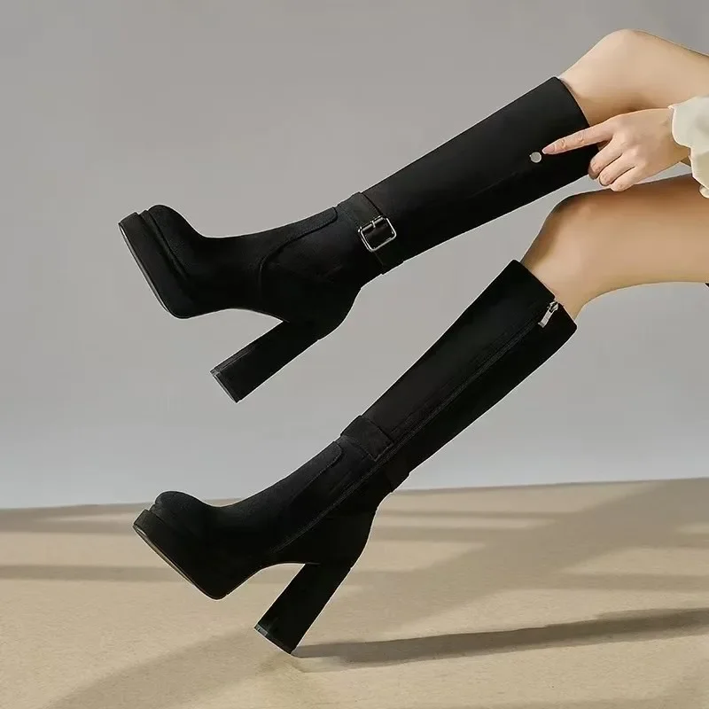 Mulheres plataforma grossa sal - Women'S Fashion Boots 2025 avaliação e preço