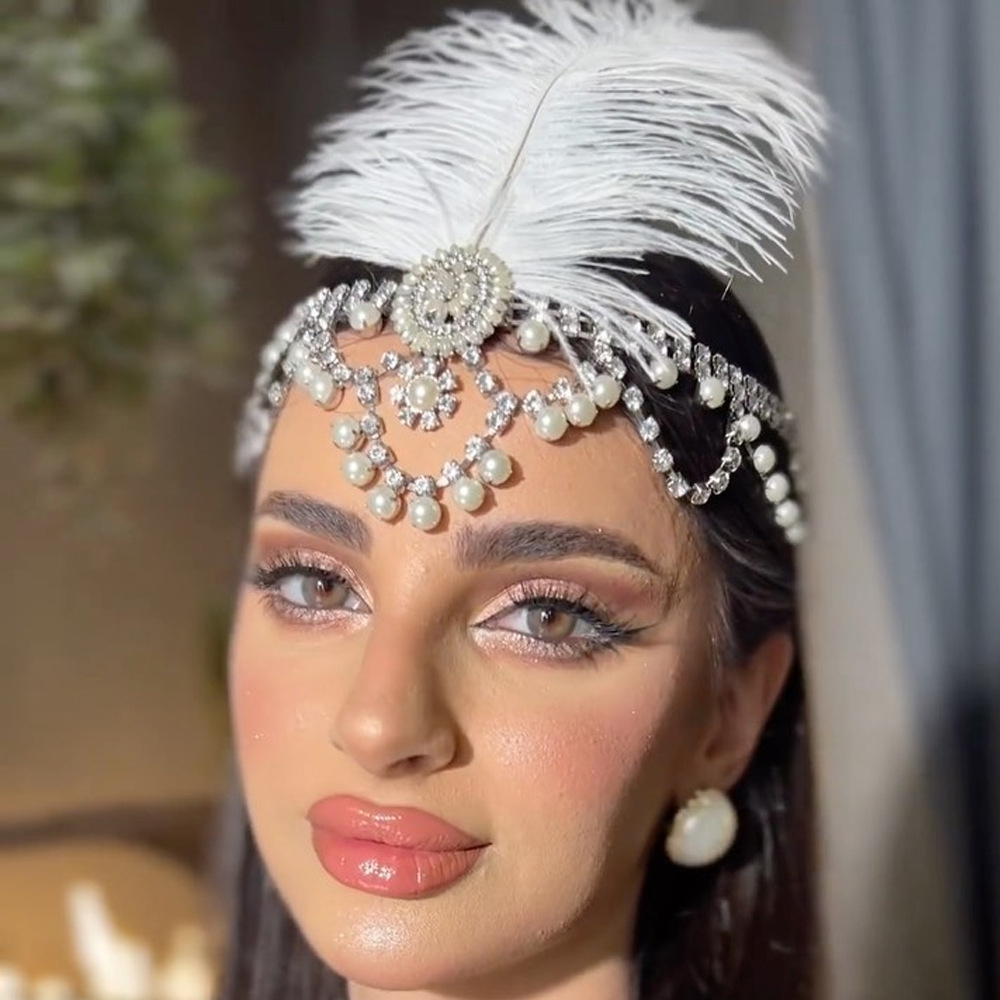 Tiara Vintage Branca com Penas - Women'S Fashion In 1920 avaliação e preço