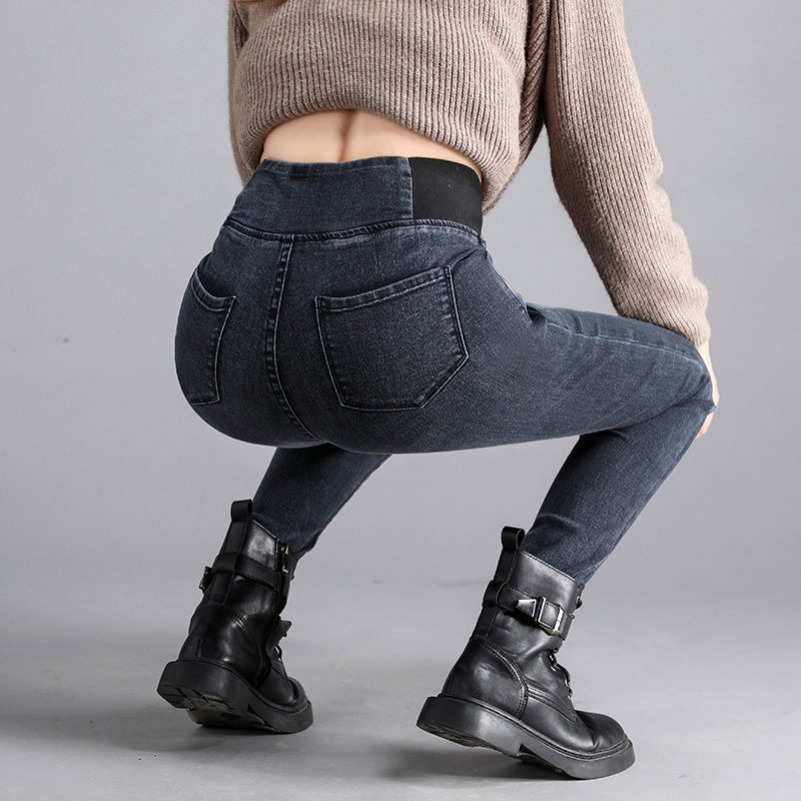 Ptkpcc cintura elástica calças - Mom Jeans Women avaliação e preço