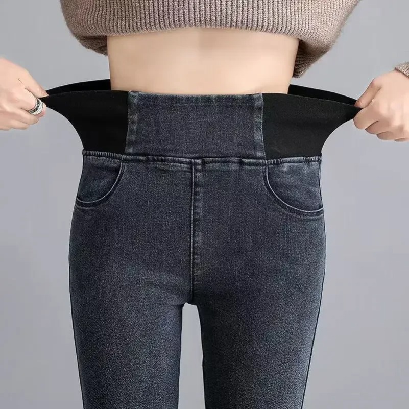 Ptkpcc cintura elástica calças - Mom Jeans Women avaliação e preço