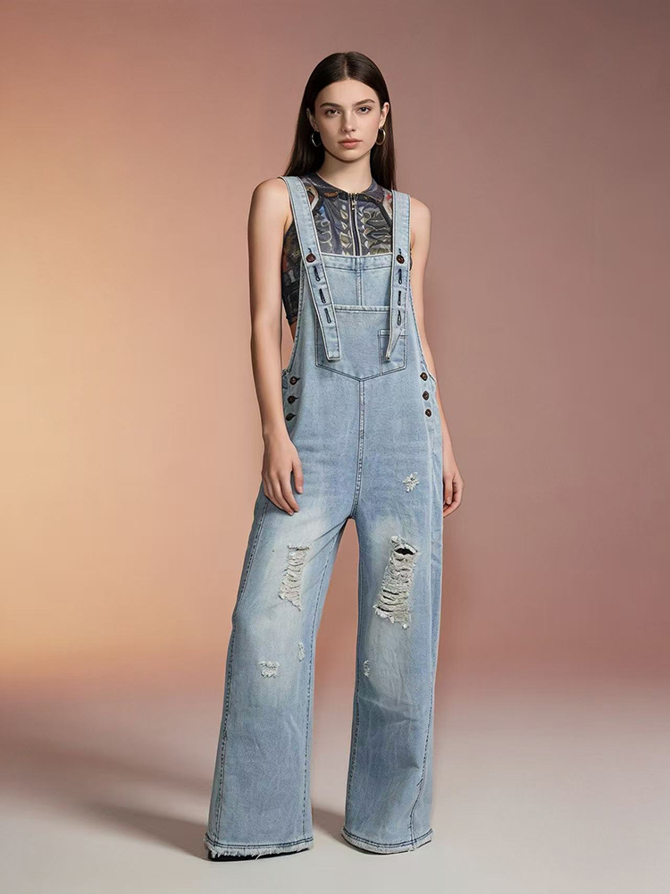 Macacão Jeans Feminino Retrô R - Women'S Fashion Overalls avaliação e preço