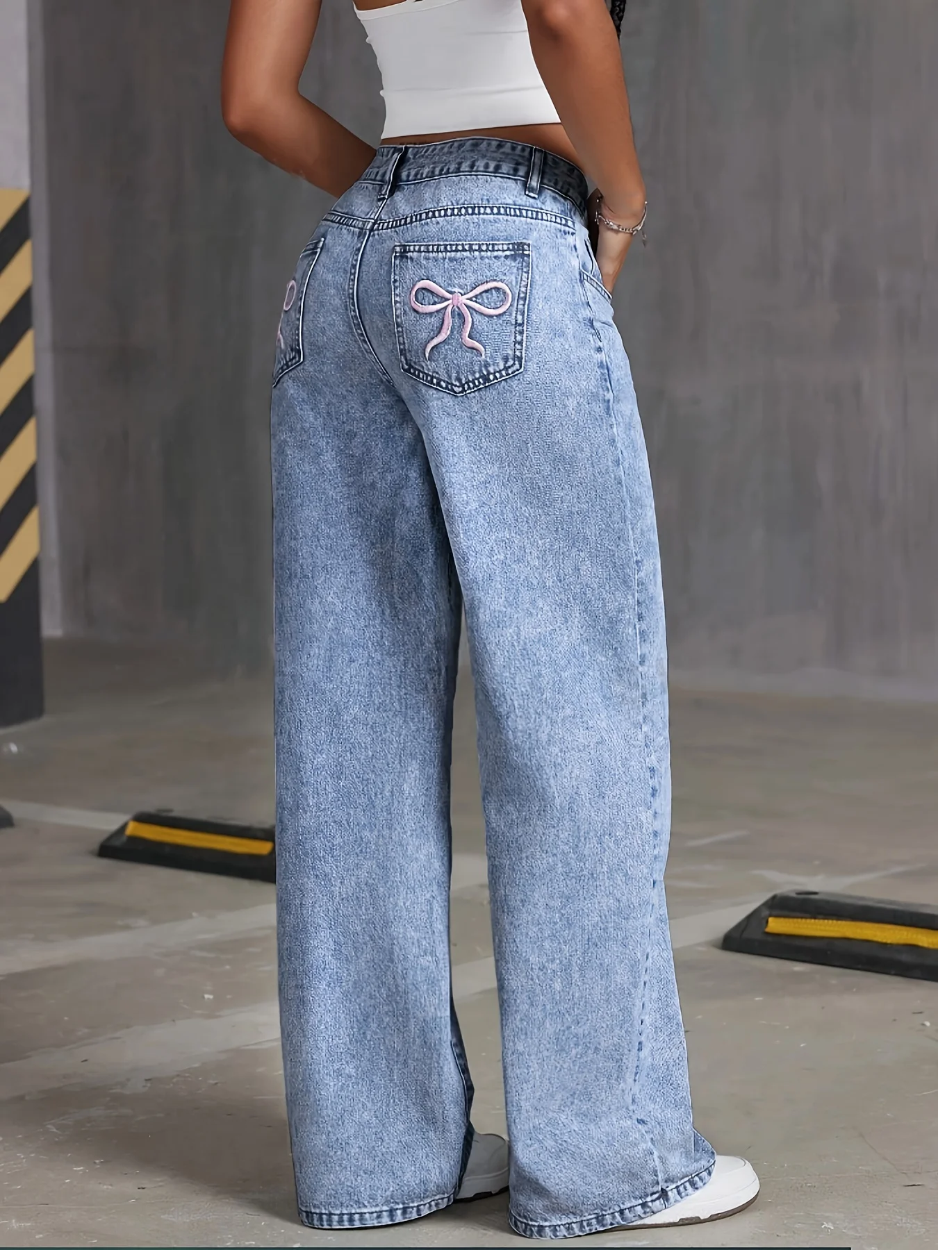 Calças femininas de bolso tras - Mom Jeans Women avaliação e preço