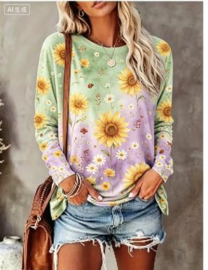Camiseta Feminina de Manga Lon - Women Fashion Styles avaliação e preço
