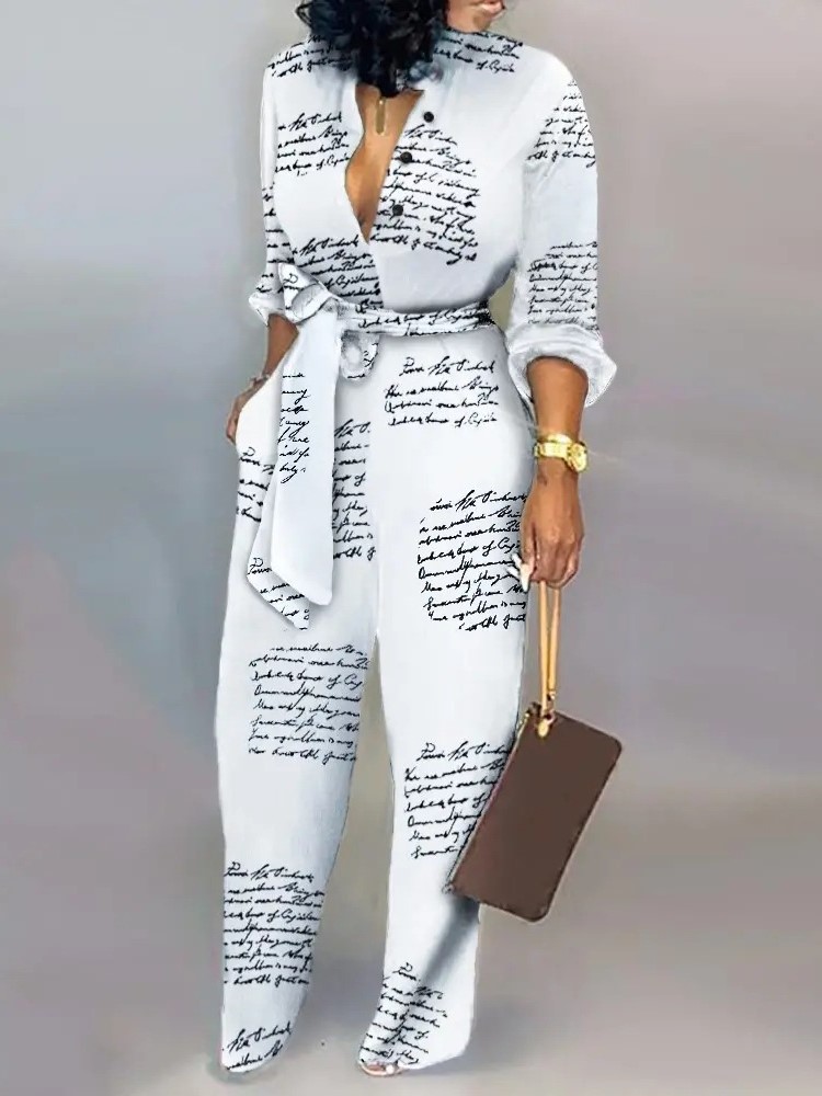 Moda feminina carta impressão  - Women'S Fashion Overalls avaliação e preço