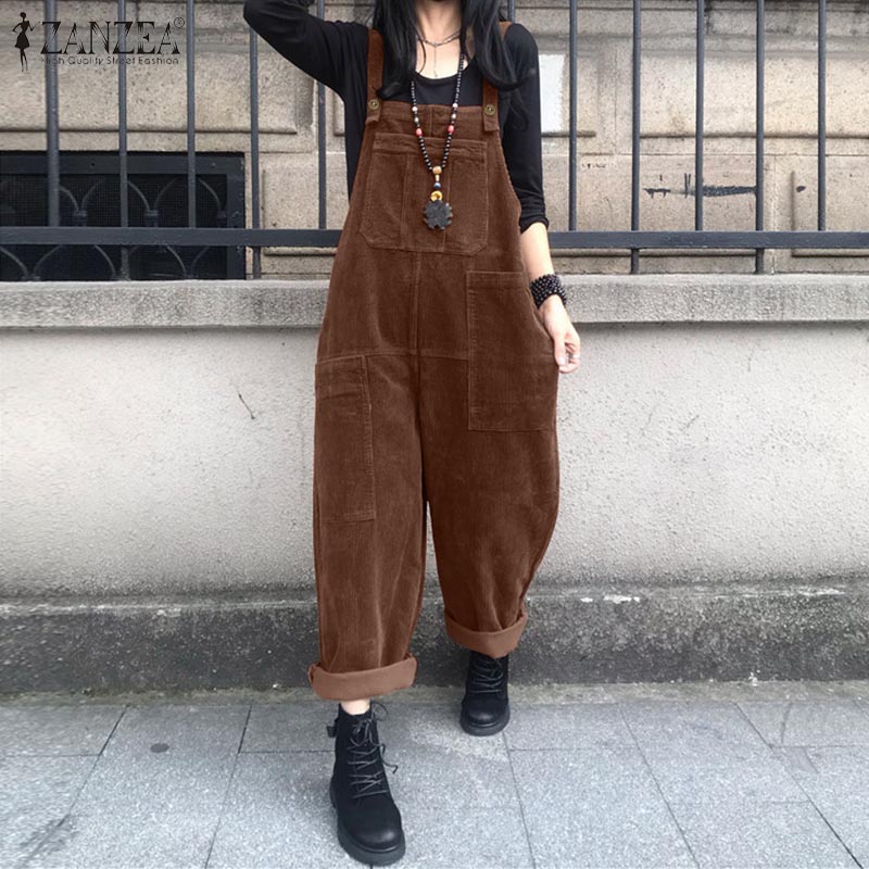 Macacão Feminino de Veludo Cot - Women'S Fashion Overalls avaliação e preço