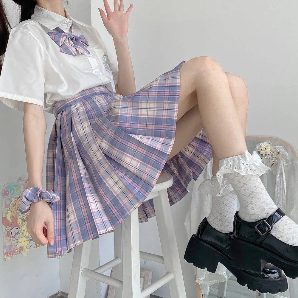 Mulheres jk mini saias japonês - Pleated Skirt Women avaliação e preço
