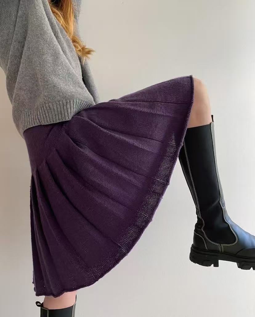 Saia plissada retrô de cintura - Pleated Skirt Women avaliação e preço