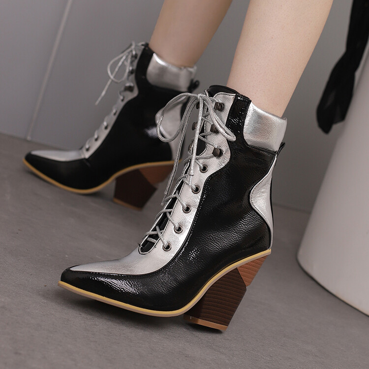 Botas de tornozelo de couro de - Women'S Fashion Edgy avaliação e preço