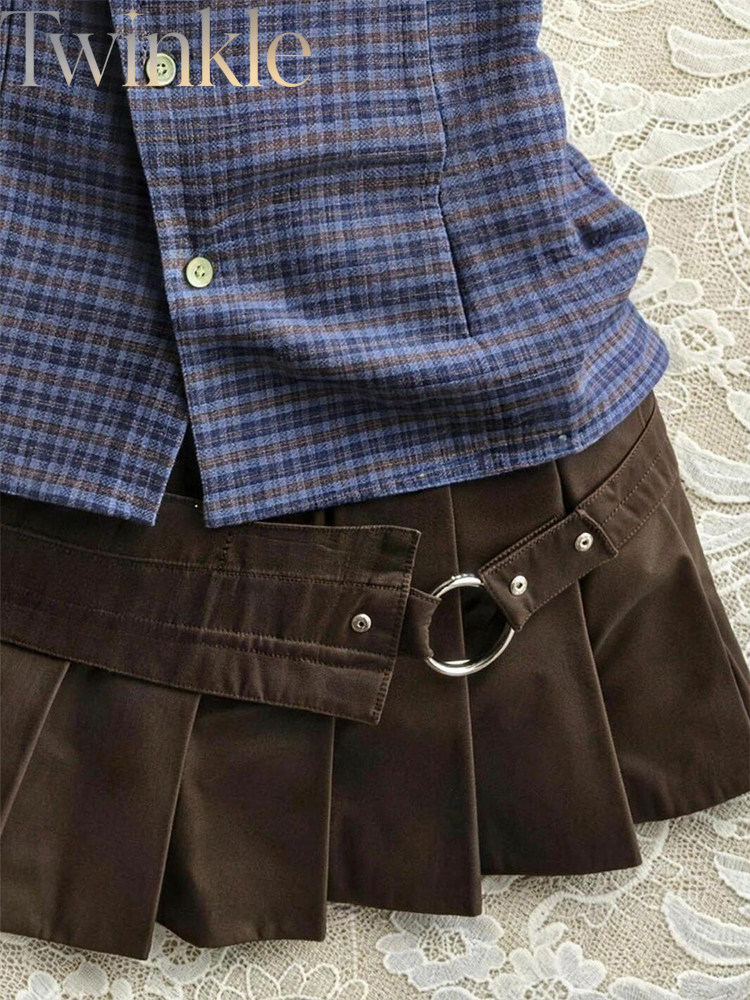 Conjunto de duas peças com pad - Pleated Skirt Women avaliação e preço