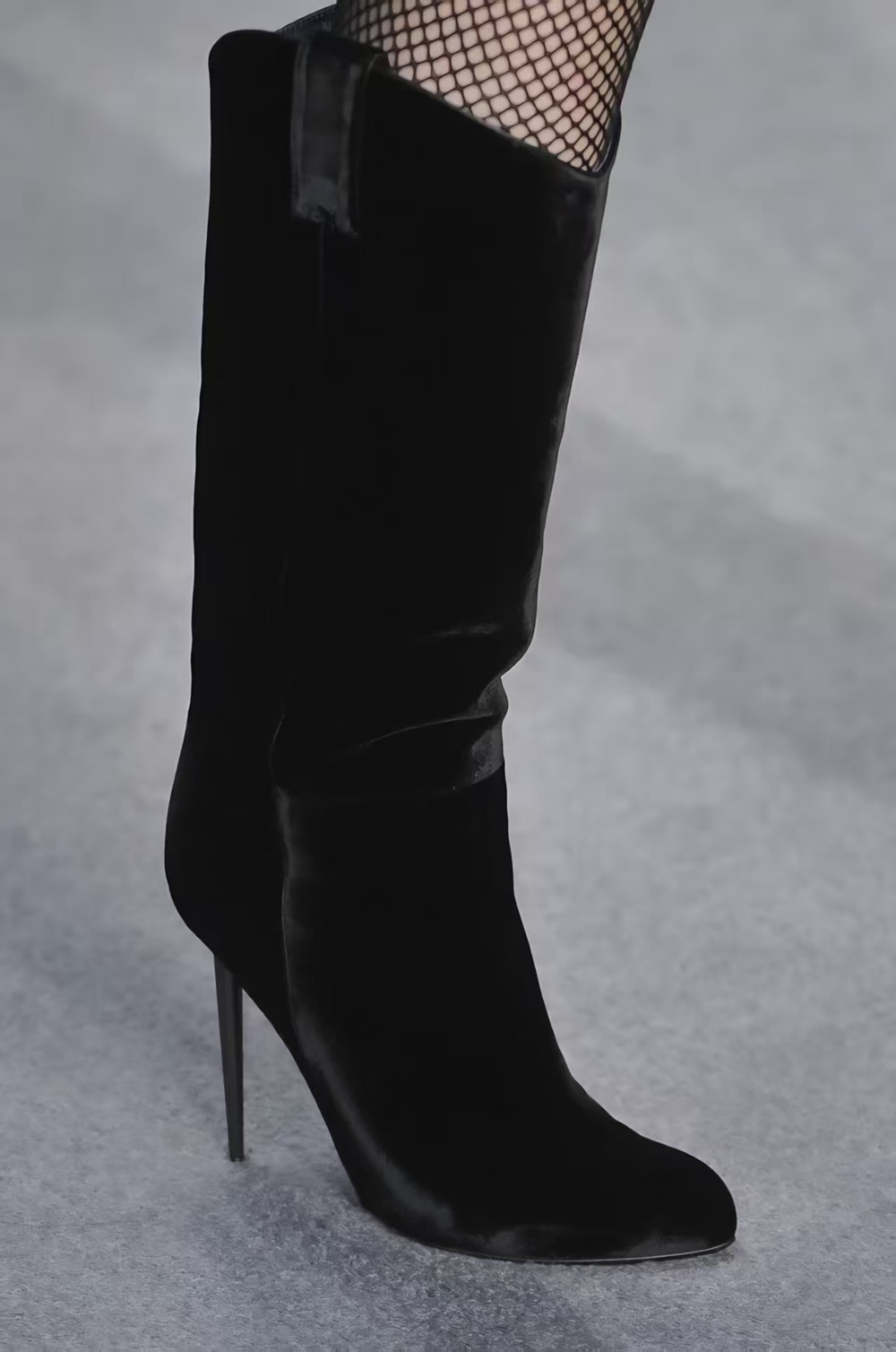 Botas Femininas de Veludo Pret - Women'S Fashion Edgy avaliação e preço