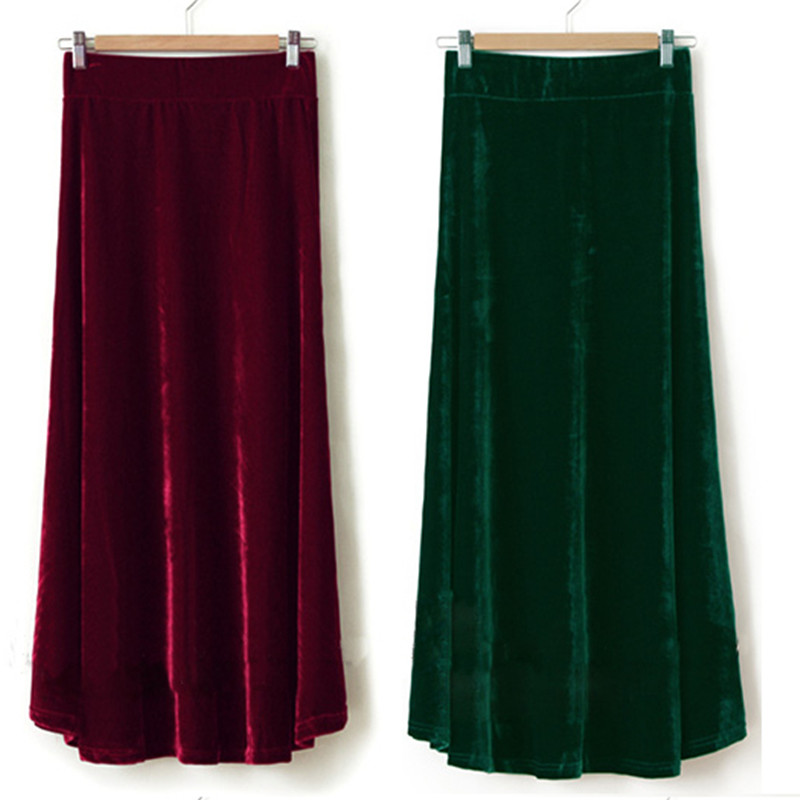 TIYIHAILEY-Saia de Veludo Plis - Pleated Skirt Women avaliação e preço